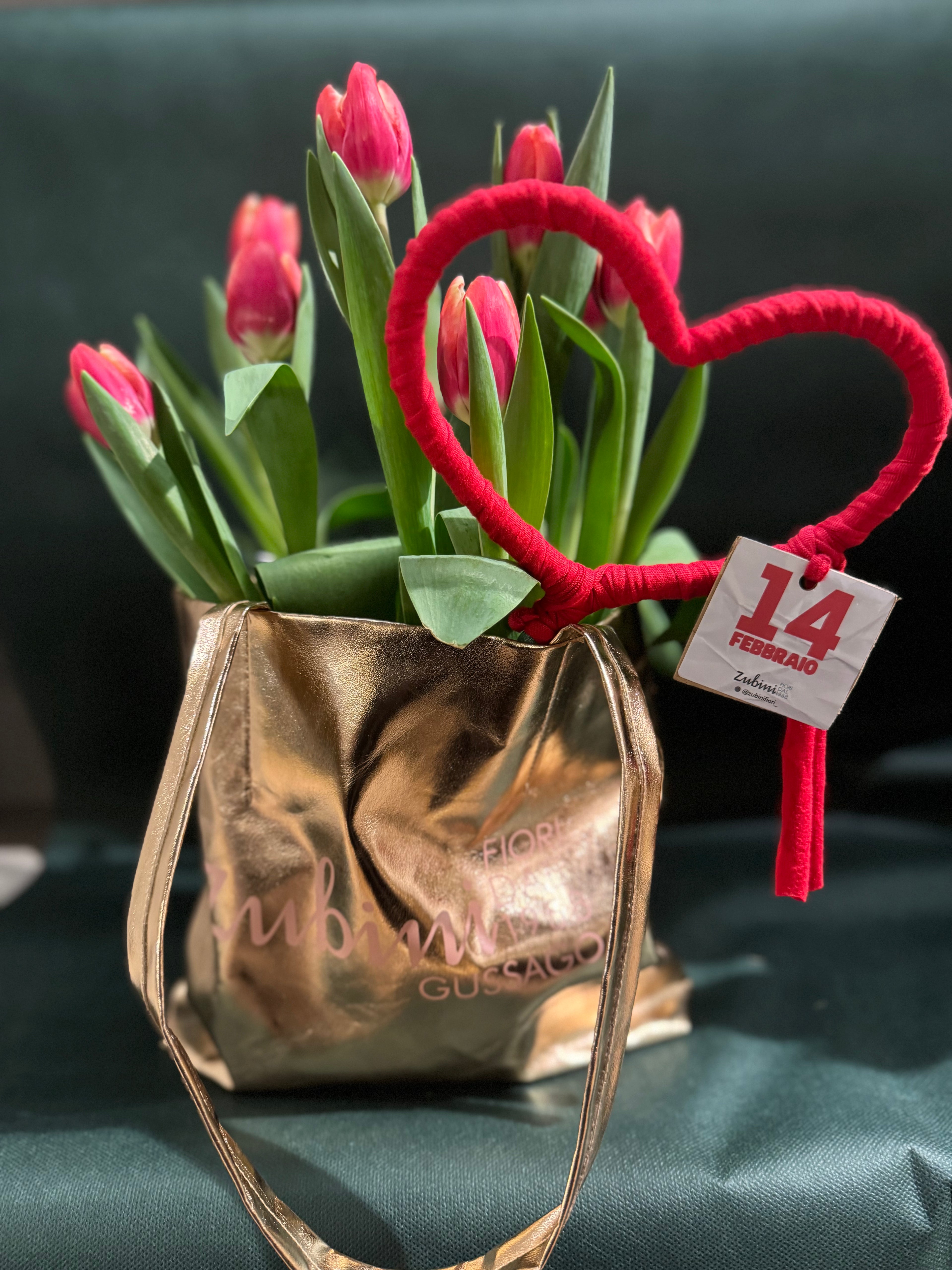 Borsa di Tulipani con bulbo e Cuore